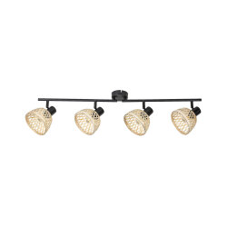 RATTAN REFLEKTOR MATTE BLACK/NATURAL 4x E14/15W (3136)