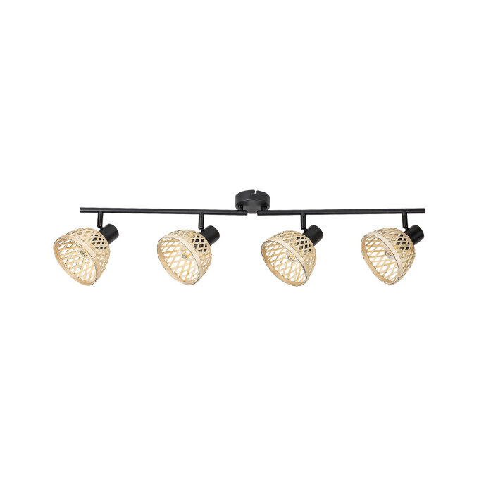 RATTAN REFLEKTOR MATTE BLACK/NATURAL 4x E14/15W (3136)