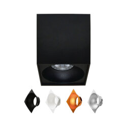 DOWNLIGHT RETTANGOLARE R+ ALU BLACK 130 x 96 mm GU10/40W