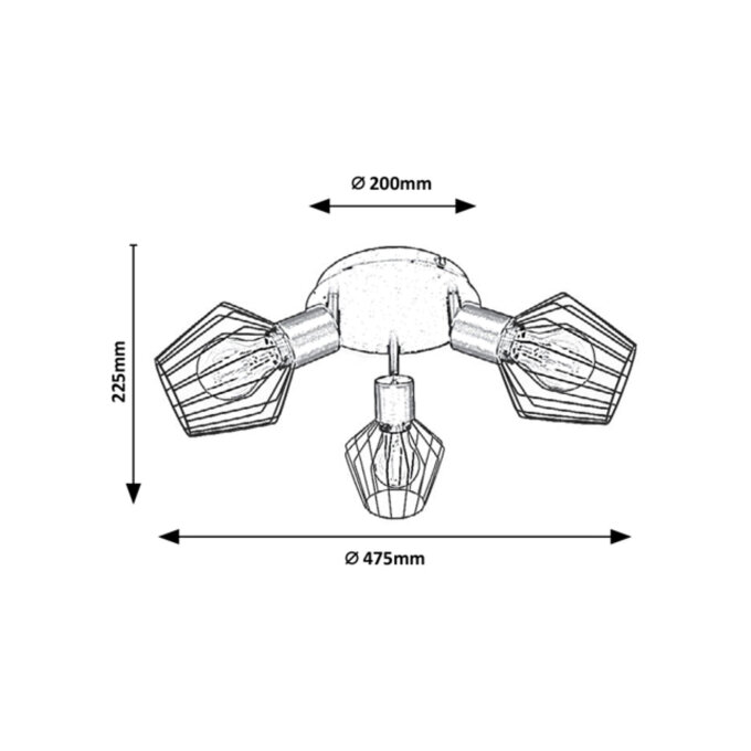 BELANO REFLEKTOR BLACK 3x E27/40W/230V (3536)