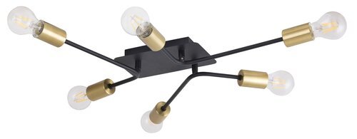LANNY STROPNA SVJETILJKA BLACK/GOLD 6x E27/15W/230V (2103)