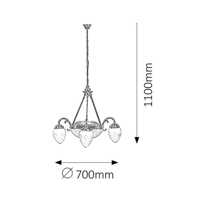 ANNABELLA LUSTER BRONZE/WHITE 3x E14/40W + 2x E27/60W (8633)