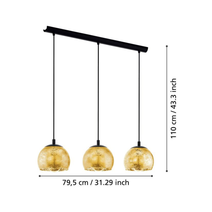 EGLO VISILICA CRNA/ZLATNA fi 780 mm 3x E27/40W (98525)