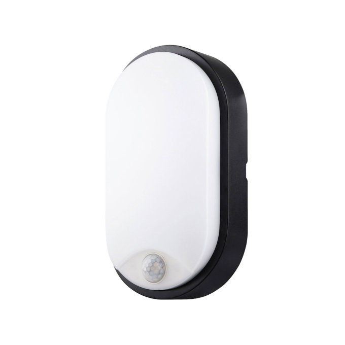 VANJSKA LED SVJETILJKA SA SENZOROM BL-MT1S14DA1-B8 OVAL BLACK 14W/IP54/1000lm/4000K