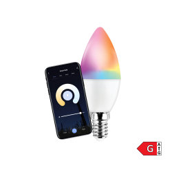 COMMEL Wi-Fi LED ŽARULJA E14/C37/5,5W/400lm/RGB/CCT (305-702)