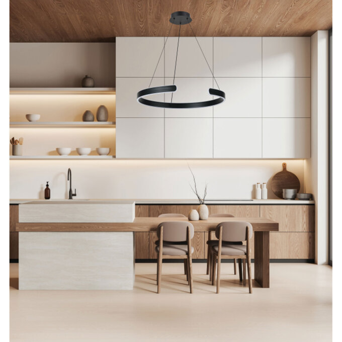 VISILICA LED RHEA CRNA D600 45W/3150lm/3000-4000-6000K/IP20 (10129)