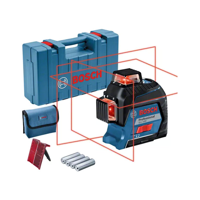 BOSCH LASERSKI NIVELIR GLL 3-80 + 4 x AA + CILJNA PLOČA + TORBA - slika 2