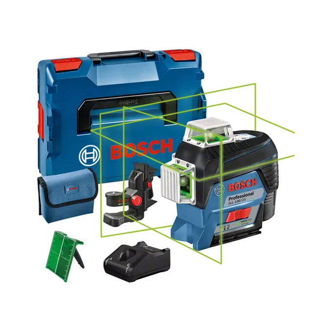 BOSCH LASERSKI NIVELIR GLL 3-80 CG + BM1 + 1 x 12V 2,0Ah + L-BOXX