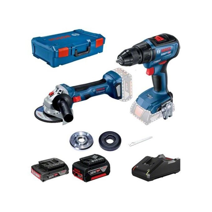 BOSCH AKU SET GWS 180-LI + GSR 18V-50 + 2 x GBA (1 x 2,0Ah + 1 x 5,0Ah) + GAL + XL-BOXX