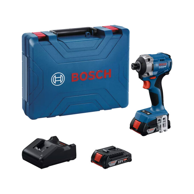 BOSCH AKU UDARNI STEZAČ GDR 18V-215 + 2 x 2,0Ah + GAL 18V-20 + KOVČEG