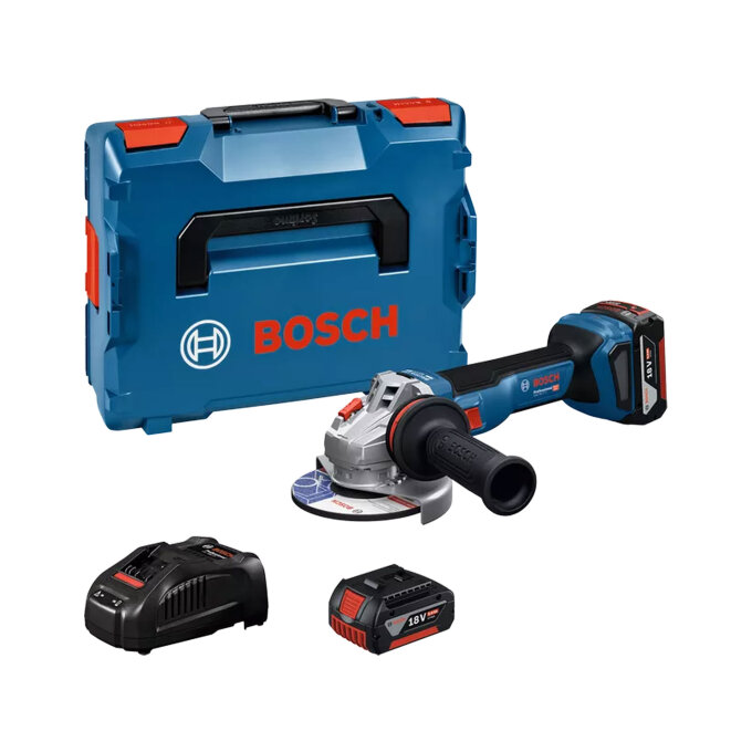 BOSCH AKU KUTNA BRUSILICA GWS 18V-11 S 125 mm + 2 x 5,0Ah + GAL 1880 CV + L-BOXX