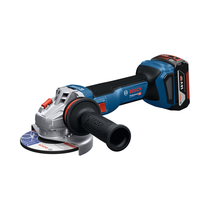 BOSCH AKU KUTNA BRUSILICA GWS 18V-11 125 mm + 2 x 5,0Ah + GAL 1880 CV + L-BOXX