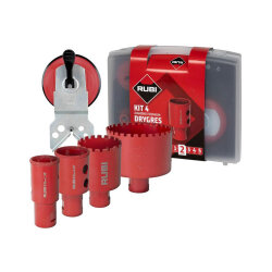 RUBI 4-DIJELNI SET DIJAMANTNIH KRUNA DRYGRES PREMIUM fi 28, 35, 43, 68 mm + VAKUM VODILICA