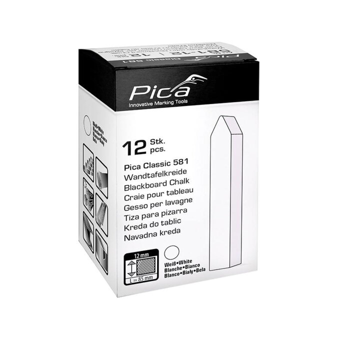 PICA KREDA ZA ŠKOLSKE PLOČE BIJELA 12 x 12 x 85 mm