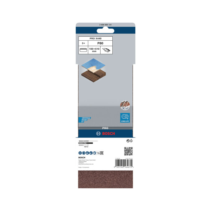 BOSCH BRUSNA TRAKA PRO X440 100 x 610 mm, 3 kom