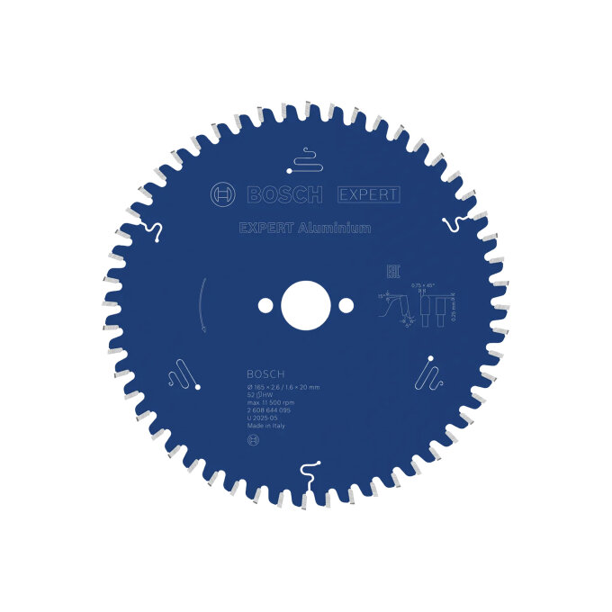 BOSCH LIST KRUŽNE PILE EXPERT FOR ALUMINIUM 52Z 165 x 2,6 x 20 mm