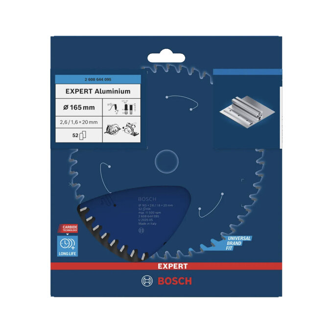 BOSCH LIST KRUŽNE PILE EXPERT FOR ALUMINIUM 52Z 165 x 2,6 x 20 mm