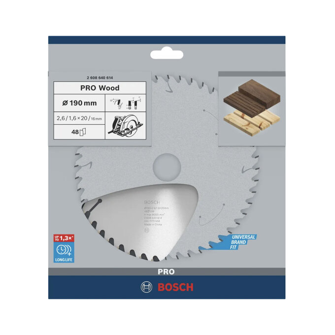 BOSCH LIST KRUŽNE PILE PRO WOOD 48Z 190 x 2,6 x 20 mm