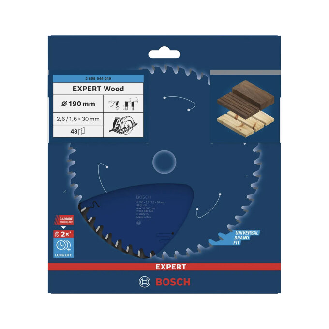 BOSCH LIST KRUŽNE PILE EXPERT FOR WOOD 48Z 190 x 2,6 x 30 mm
