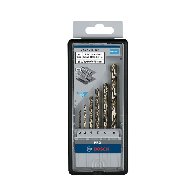 BOSCH 6-DIJELNI SET SVRDLA ZA METAL PRO HSS-Co 2-8 mm