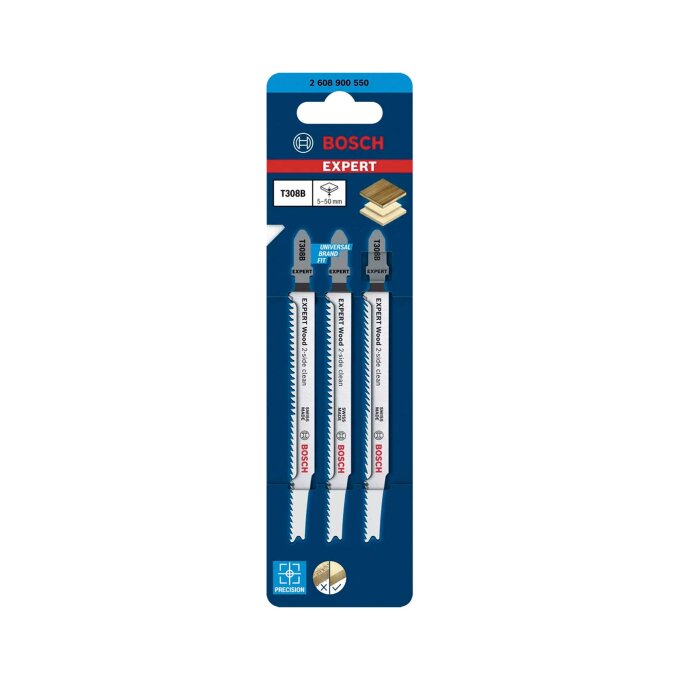 BOSCH LIST UBODNE PILE EXPERT WOOD 2-SIDE CLEAN T308B 117 mm, 3 kom