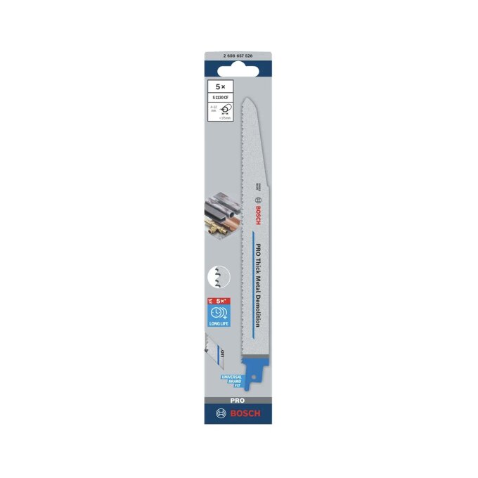 BOSCH LIST SABLJASTE PILE PRO THICK METAL S1130CF 225 mm, 5 kom