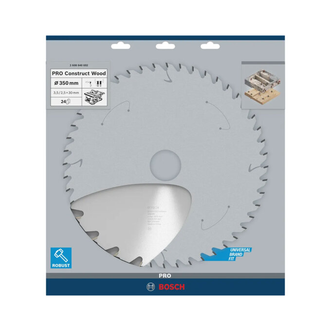 BOSCH LIST KRUŽNE PILE PRO CONSTRUCT WOOD 24Z 350 x 3,5 x 30 mm
