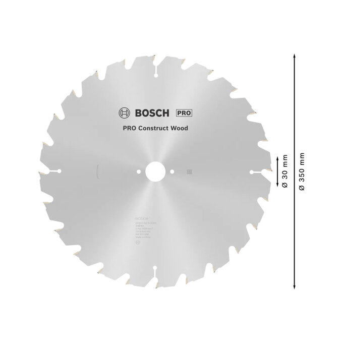 BOSCH LIST KRUŽNE PILE PRO CONSTRUCT WOOD 24Z 350 x 3,5 x 30 mm