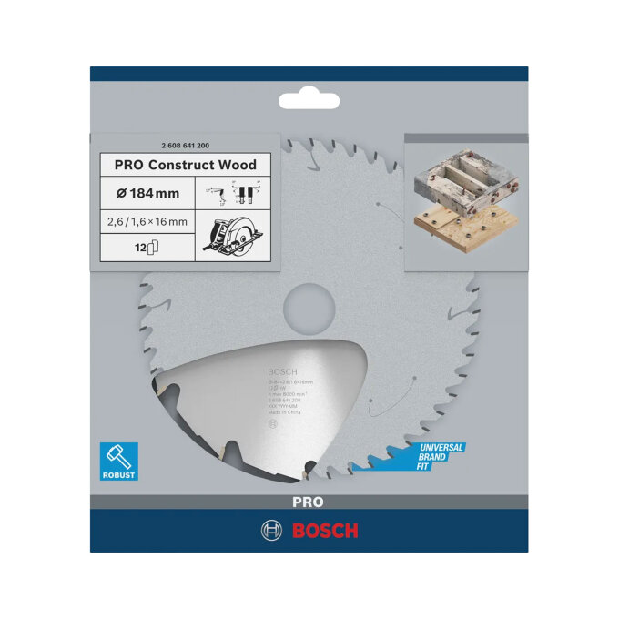 BOSCH LIST KRUŽNE PILE PRO CONSTRUCT WOOD 12Z 190 x 2,6 x 30 mm