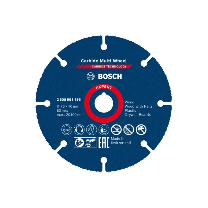 BOSCH REZNA PLOČA EXPERT CARBIDE MULTI WHEEL 76 x 10 mm