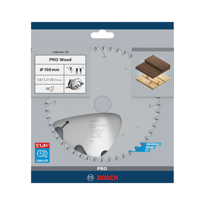BOSCH LIST KRUŽNE PILE PRO WOOD 12Z  160 x 1,8 x 20 mm