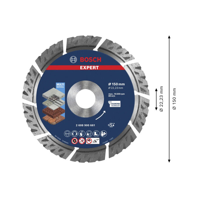 BOSCH DIJAMANTNA REZNA PLOČA EXPERT MULTIMATERIAL 150 x 2,4 x 22,23 mm
