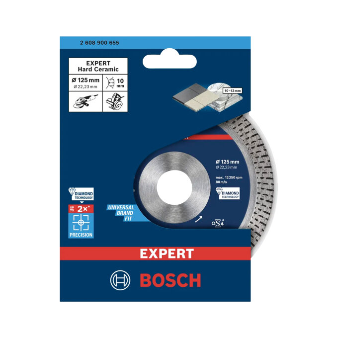 BOSCH DIJAMANTNA REZNA PLOČA EXPERT HARDCERAMIC 125 x 1,4 x 22,23 mm