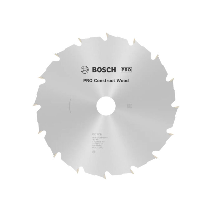 BOSCH LIST KRUŽNE PILE PRO CONSTRUCT WOOD 16Z 230 x 2,8 x 30 mm