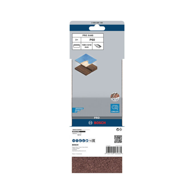 BOSCH BRUSNA TRAKA PRO X440 100 x 610 mm, 3 kom
