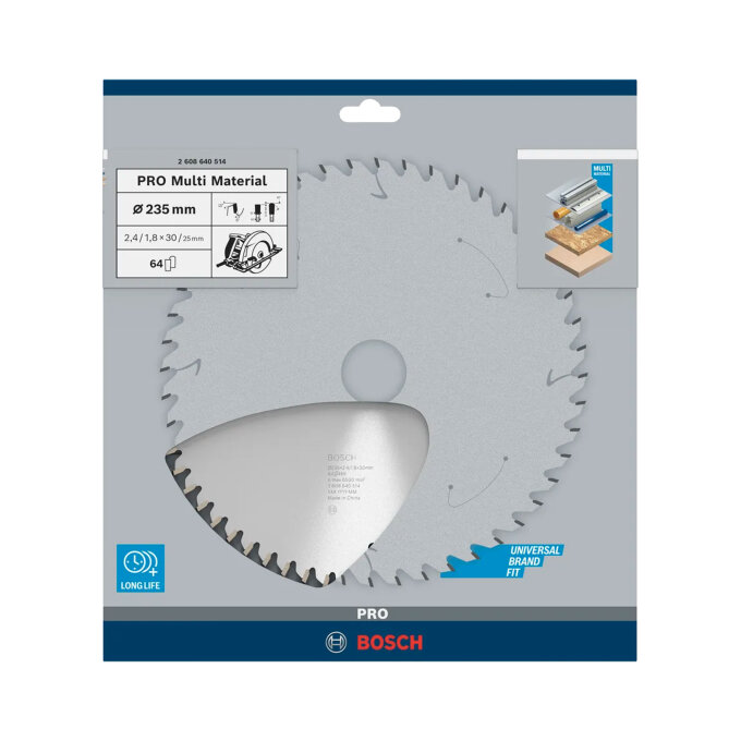 BOSCH LIST KRUŽNE PILE PRO MULTIMATERIAL 64Z 235 x 2,4 x 30 mm