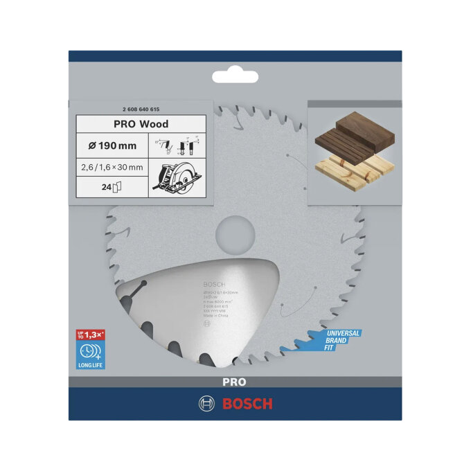 BOSCH LIST KRUŽNE PILE PRO WOOD 24Z 190 x 2,6 x 30 mm