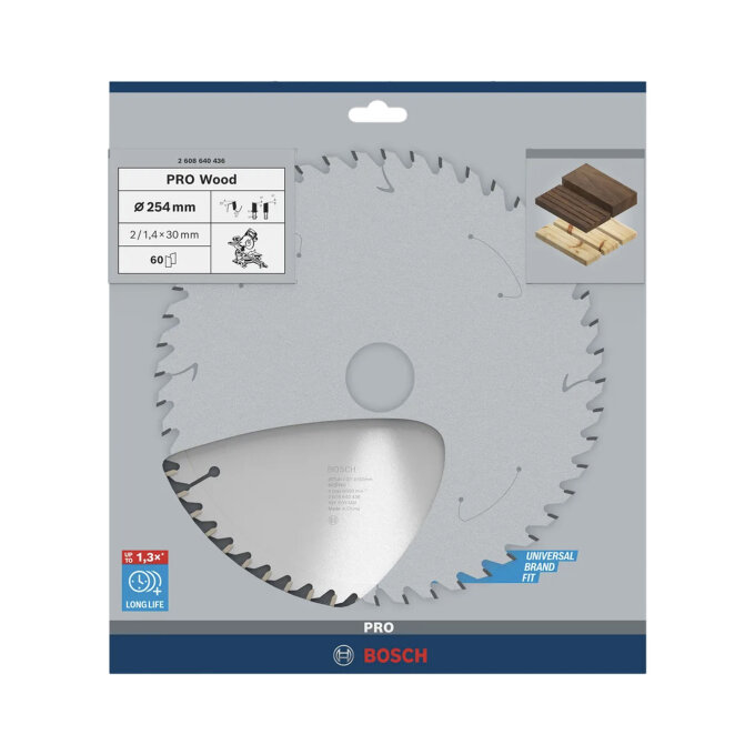 BOSCH LIST KRUŽNE PILE PRO WOOD 60Z 254 x 2 x 30 mm