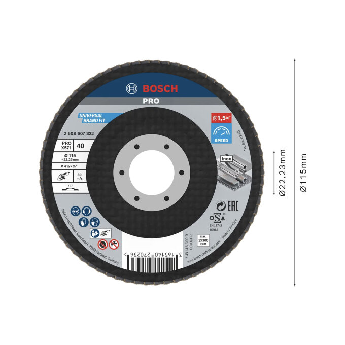 BOSCH LAMELIRANI BRUSNI DISK PRO X571 G40 115 mm