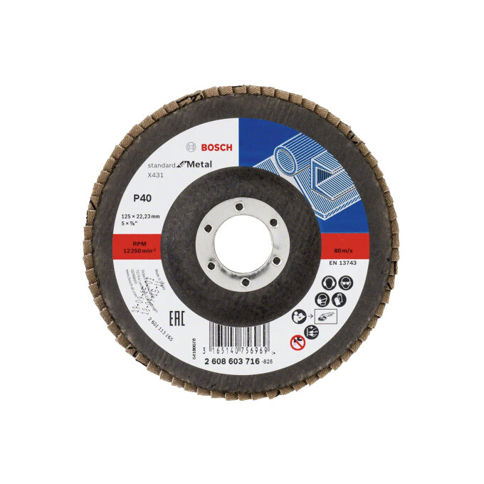 BOSCH LAMELIRANI BRUSNI DISK X431 STANDARD FOR METAL 125 mm