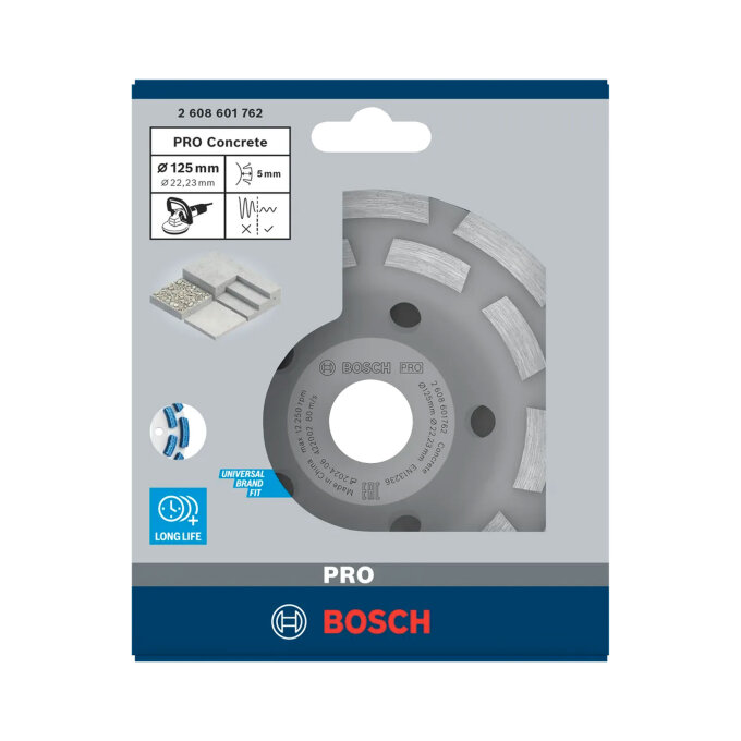 BOSCH DIJAMANTNI LONČASTI BRUS PRO CONCRETE 125 x 5 x 22,23 mm