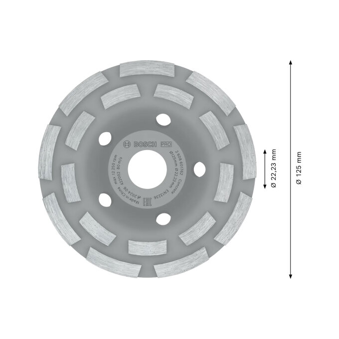 BOSCH DIJAMANTNI LONČASTI BRUS PRO CONCRETE 125 x 5 x 22,23 mm