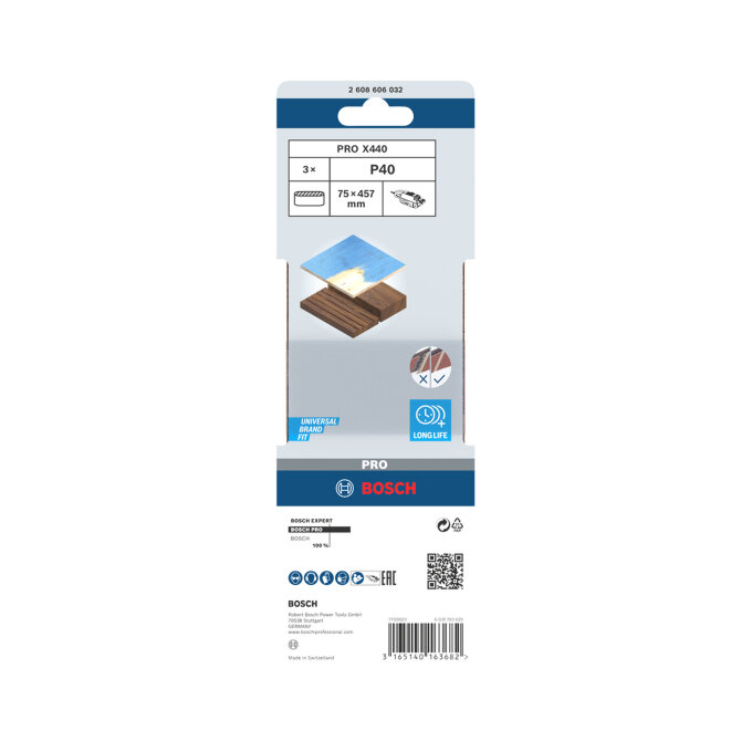 BOSCH BRUSNA TRAKA PRO X440 75 x 457 mm, 3 kom