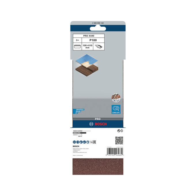 BOSCH BRUSNA TRAKA PRO X440 100 x 610 mm, 3 kom