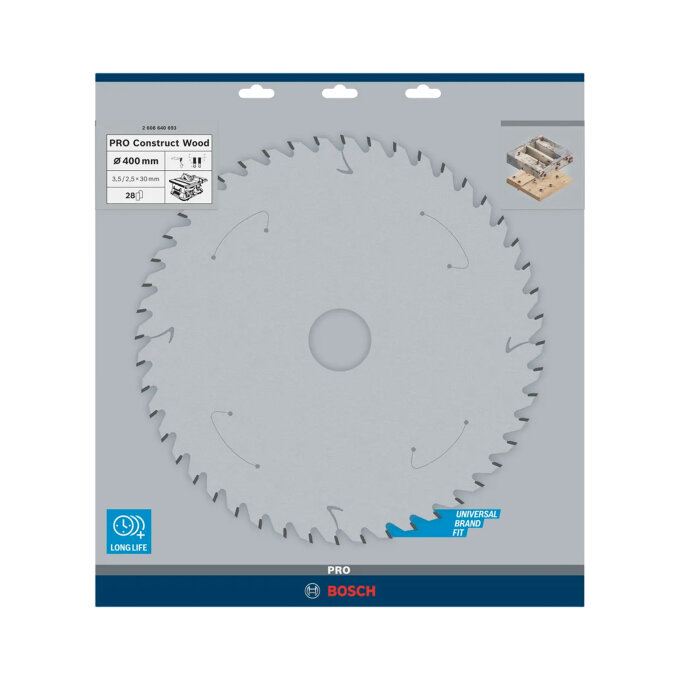 BOSCH LIST KRUŽNE PILE PRO CONSTRUCT WOOD 28Z 400 x 3,5 x 30 mm