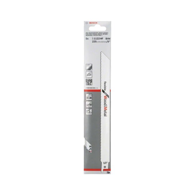 BOSCH LIST SABLJASTE PILE S1122HF ZA PALETE 225 mm, 5 kom