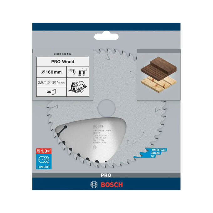 BOSCH LIST KRUŽNE PILE PRO WOOD 36Z 160 x 2,6 x 20 mm