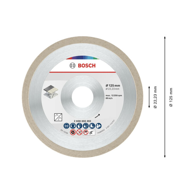 BOSCH DIJAMANTNA REZNA PLOČA STANDARD FOR CERAMIC 125 x 1,6 x 22,23 mm