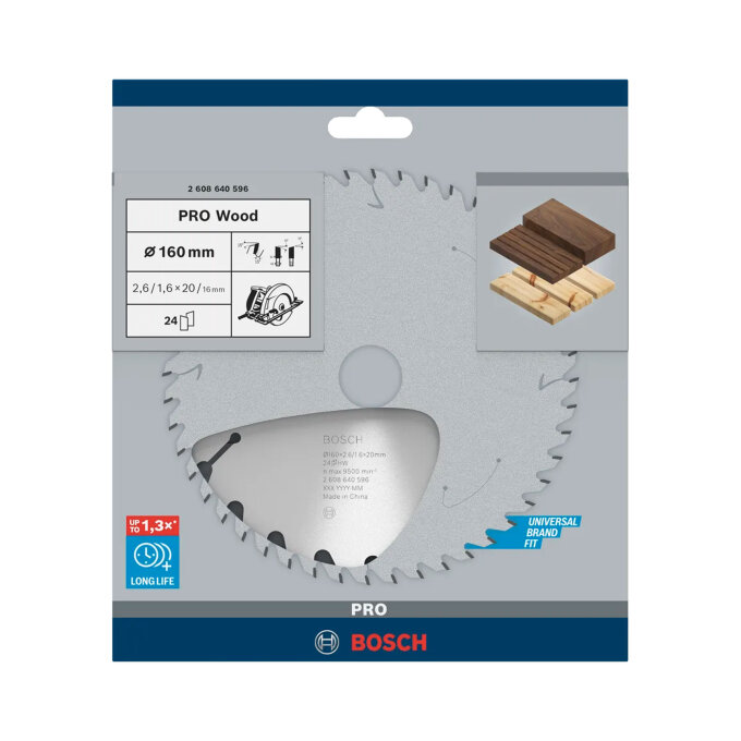 BOSCH LIST KRUŽNE PILE PRO WOOD 24Z 160 x 2,6 x 20 mm