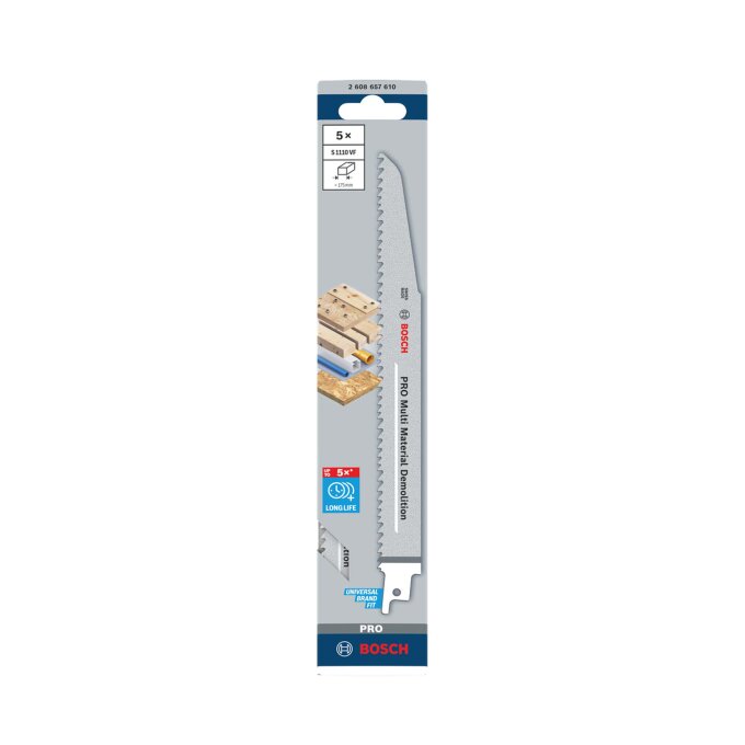 BOSCH LIST SABLJASTE PILE PRO MULTIMATERIAL S1110VF 225 mm, 5 kom